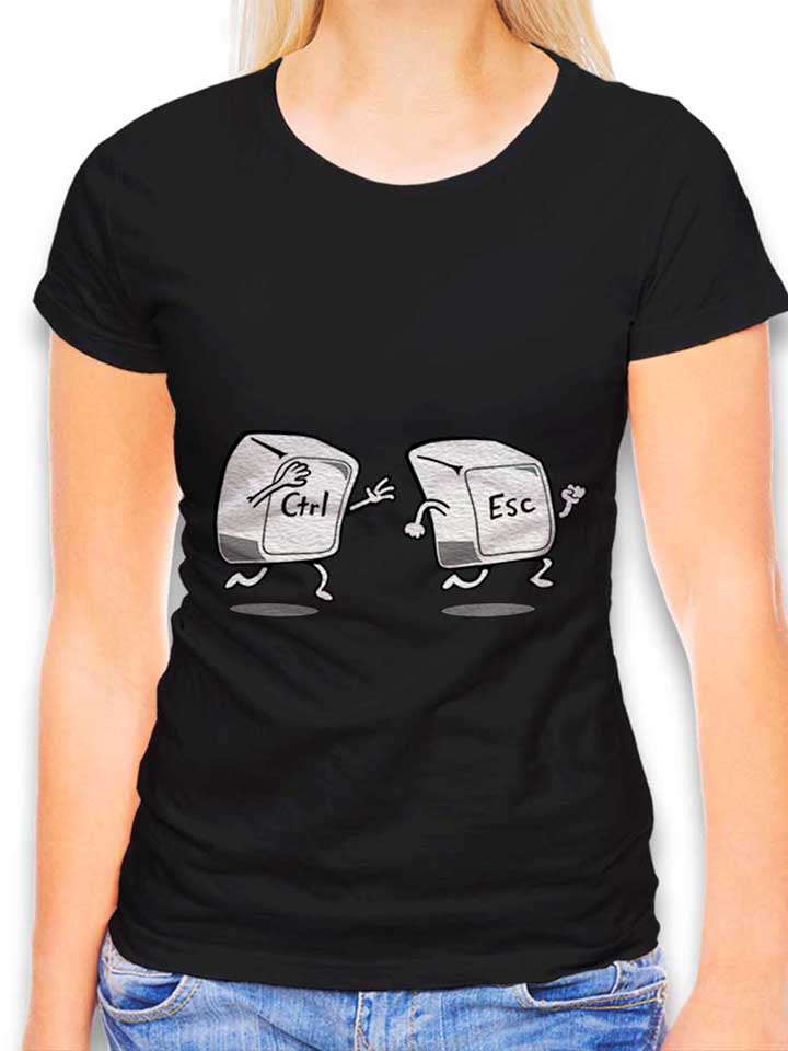 Control Escape Damen T-Shirt schwarz L