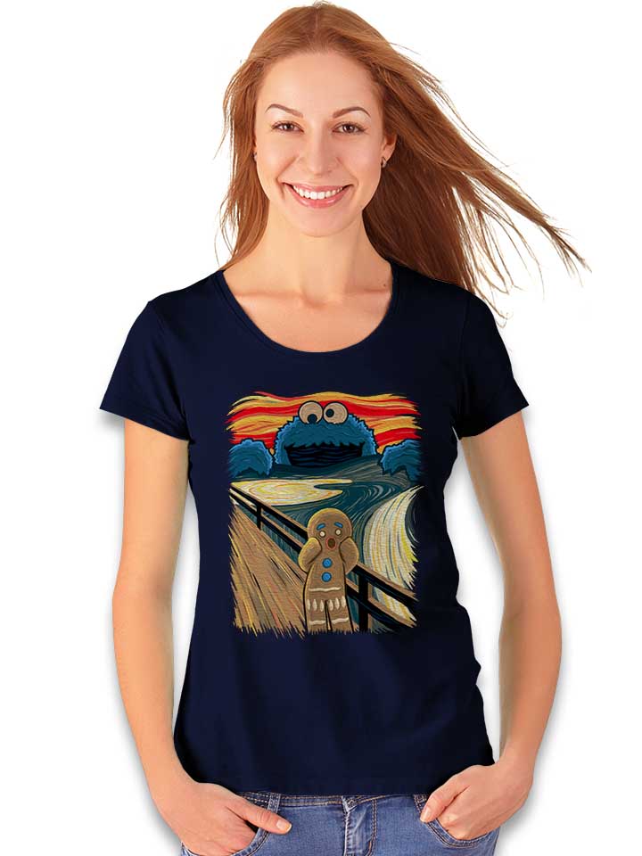 cookie-monster-art-damen-t-shirt dunkelblau 2