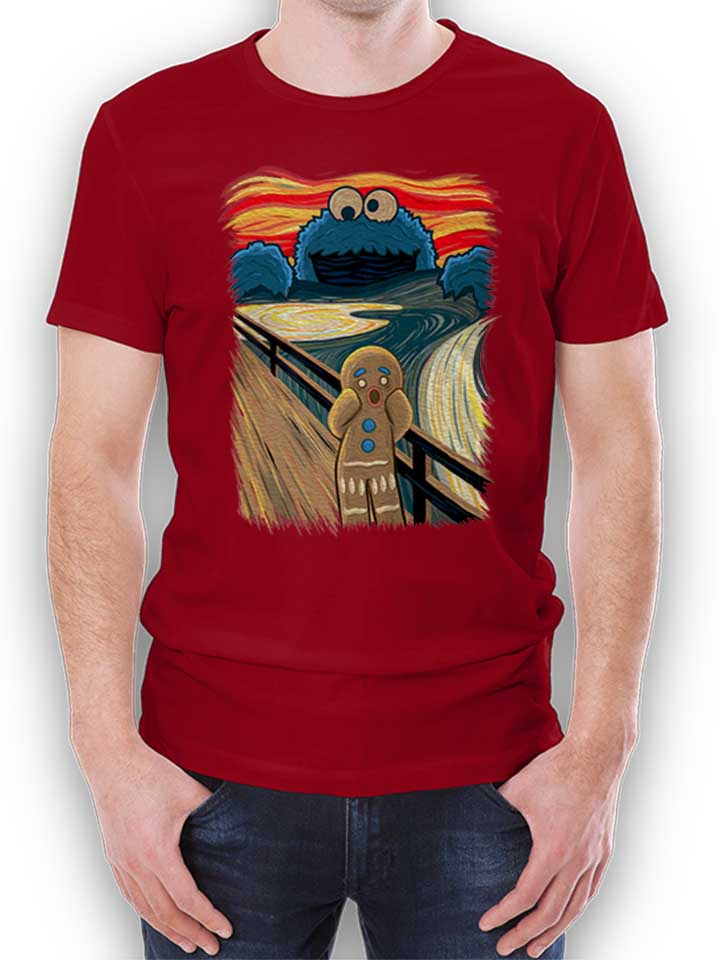 Cookie Monster Art T-Shirt maroon L
