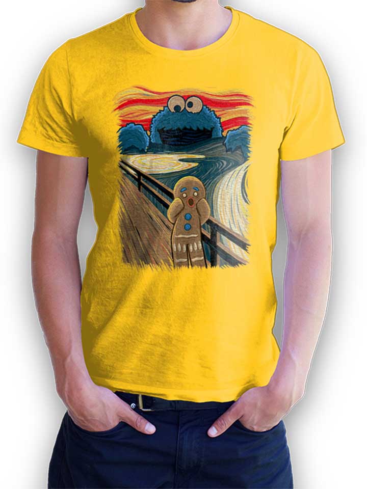 Cookie Monster Art T-Shirt yellow L