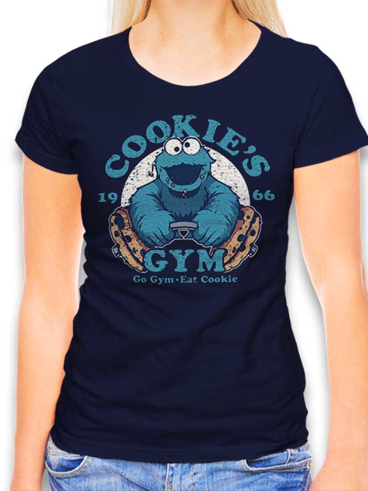 Cookie Monster Gym Damen T-Shirt dunkelblau L