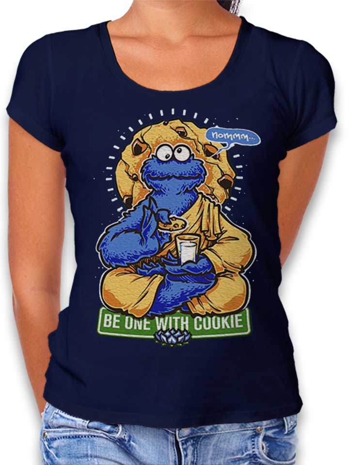 Cookie Monster Yoga Damen T-Shirt dunkelblau L