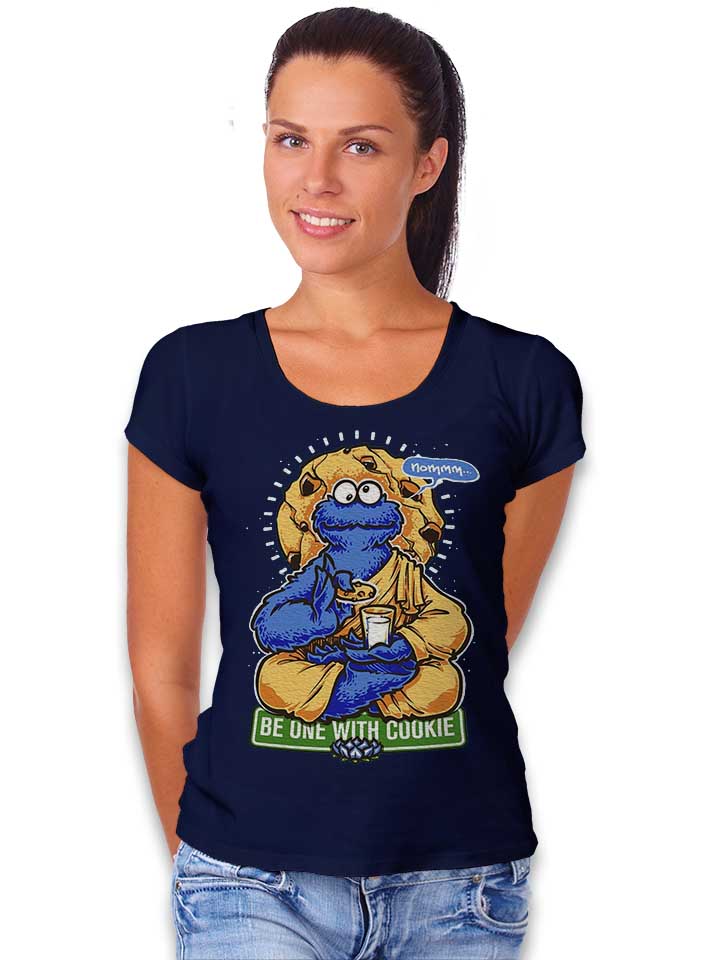 cookie-monster-yoga-damen-t-shirt dunkelblau 2