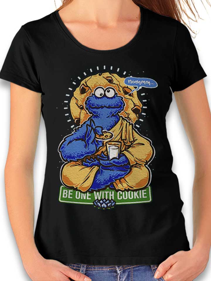 Cookie Monster Yoga Damen T-Shirt schwarz L