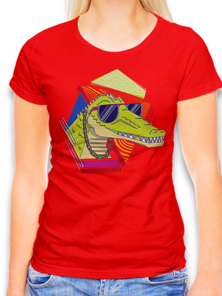 Cool Crocodile Damen T-Shirt rot L