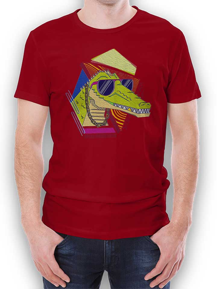 Cool Crocodile Camiseta burdeos L