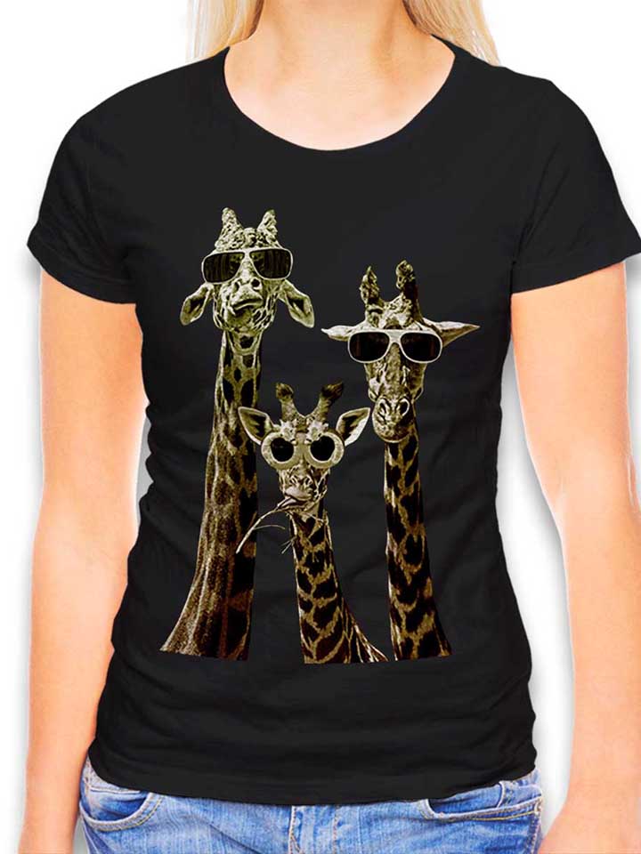 Cool Giraffes Damen T-Shirt schwarz L
