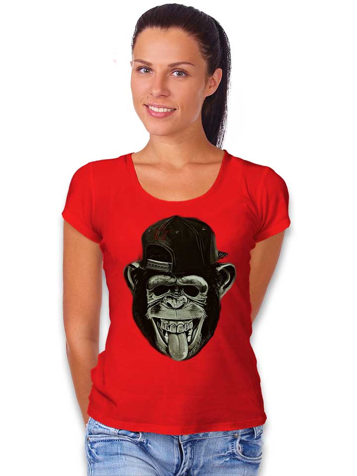 cool-monkey-damen-t-shirt rot 2
