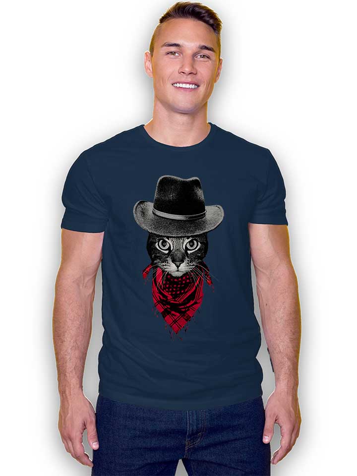 cowboy-cat-t-shirt dunkelblau 2