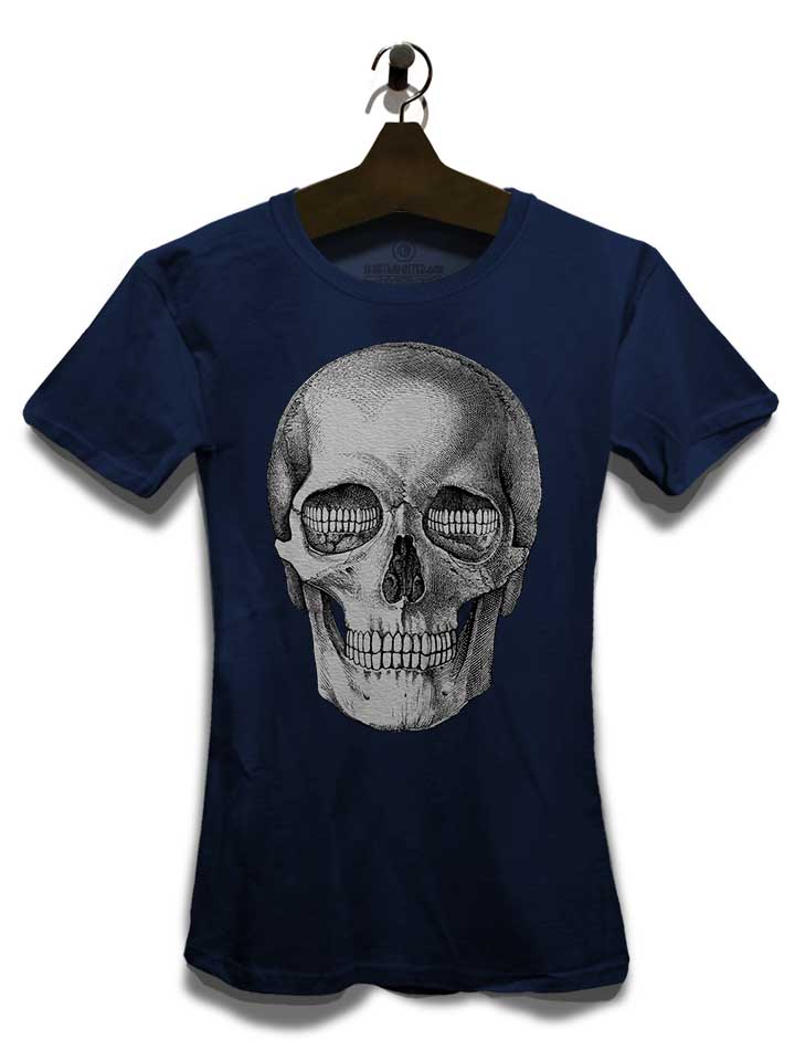 creepy-skull-damen-t-shirt dunkelblau 3