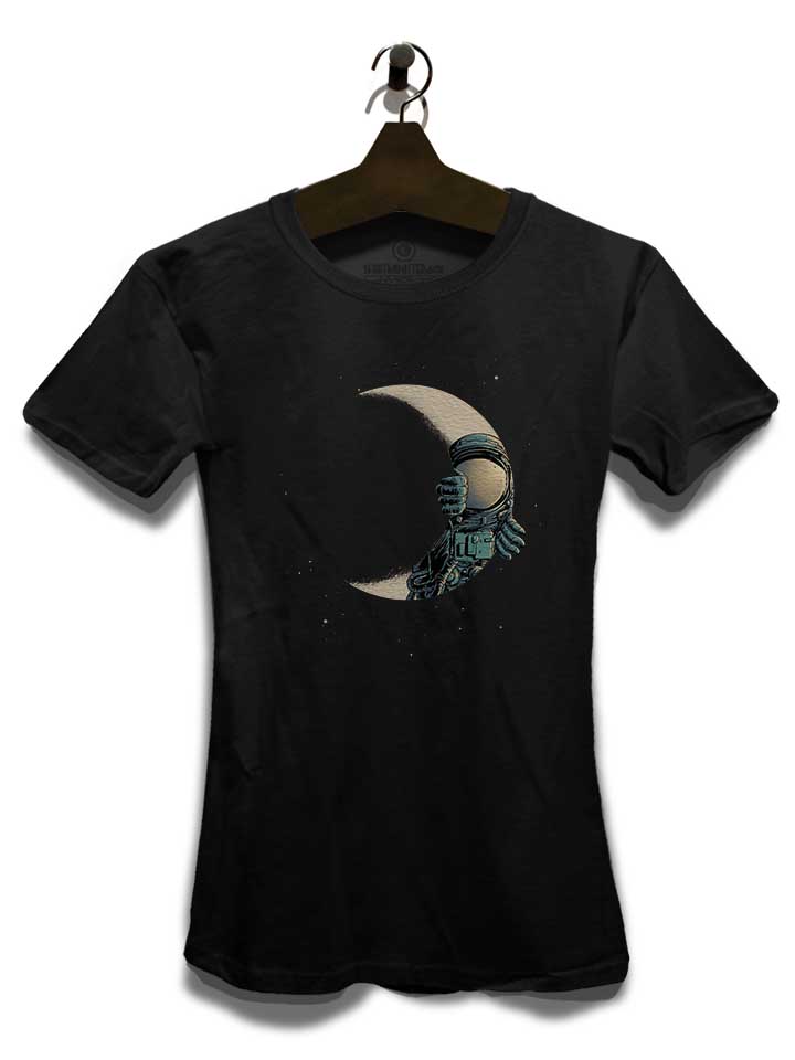 crescent-moon-astronaut-damen-t-shirt schwarz 3