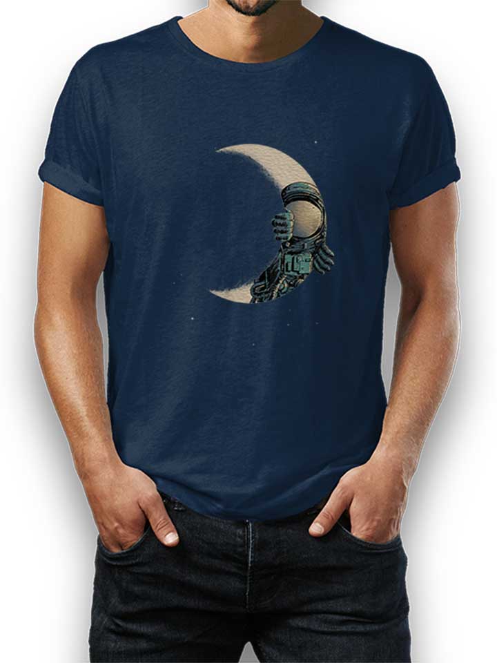 Crescent Moon Astronaut Camiseta azul-marino L