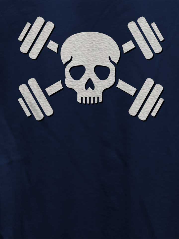 crossed-barbells-skull-damen-t-shirt dunkelblau 4