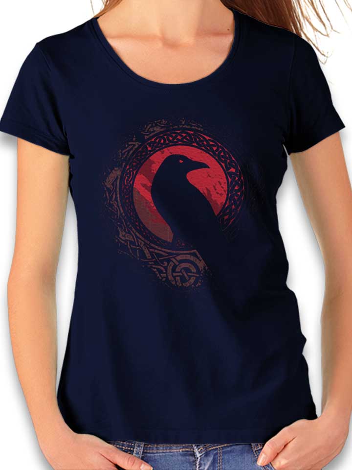 Crow Damen T-Shirt dunkelblau L