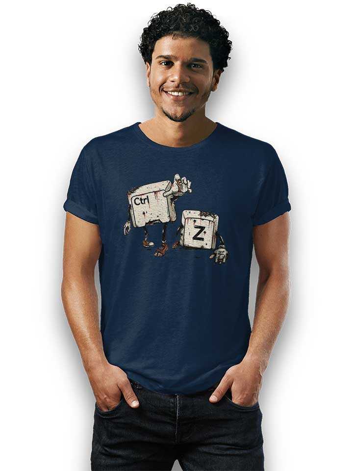 crtl-z-zombies-t-shirt dunkelblau 2