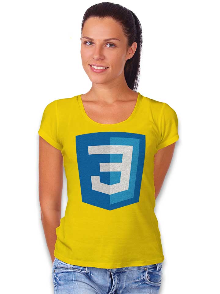 css3-logo-damen-t-shirt gelb 2
