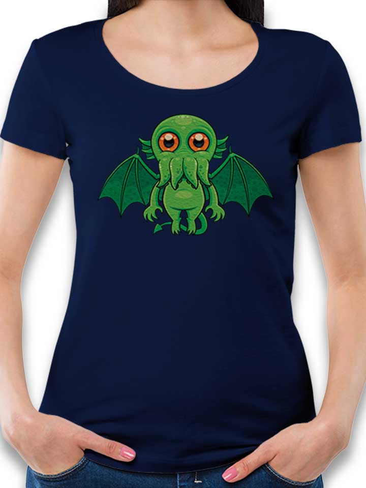 Cthulhu Monster Damen T-Shirt dunkelblau L