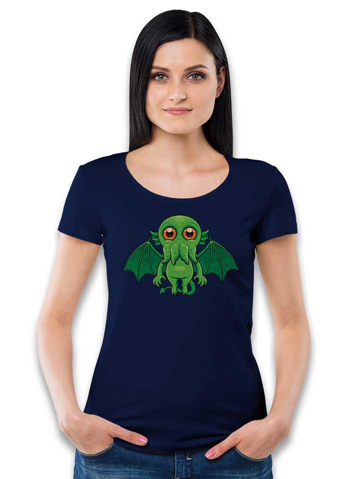 cthulhu-monster-damen-t-shirt dunkelblau 2
