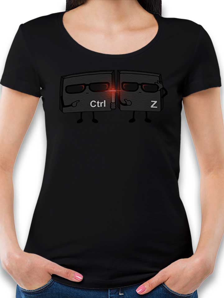 Ctrl Z In Black Damen T-Shirt schwarz L