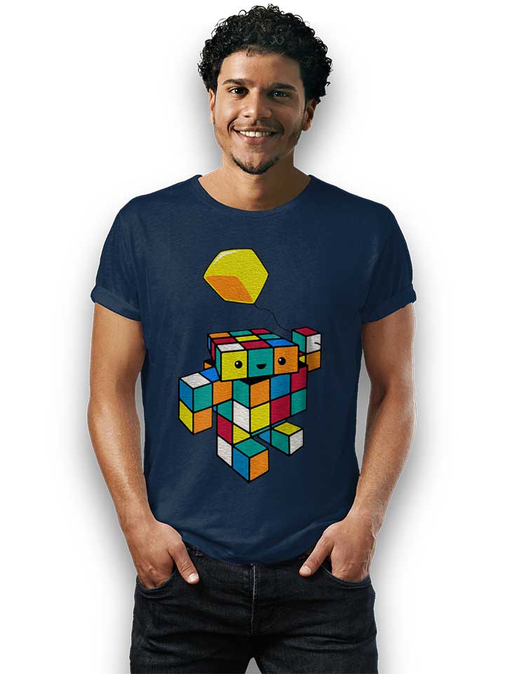 cube-with-a-cube-t-shirt dunkelblau 2