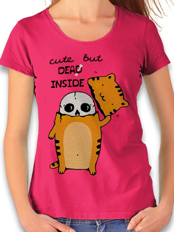 Cute But Dead Inside Cat Damen T-Shirt fuchsia L