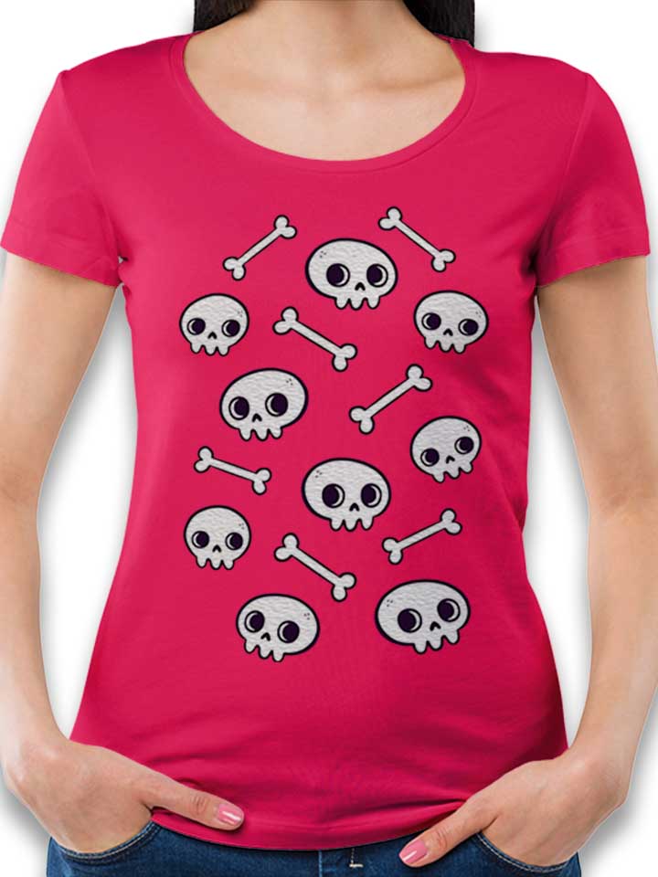 Cute Skulls Damen T-Shirt fuchsia L