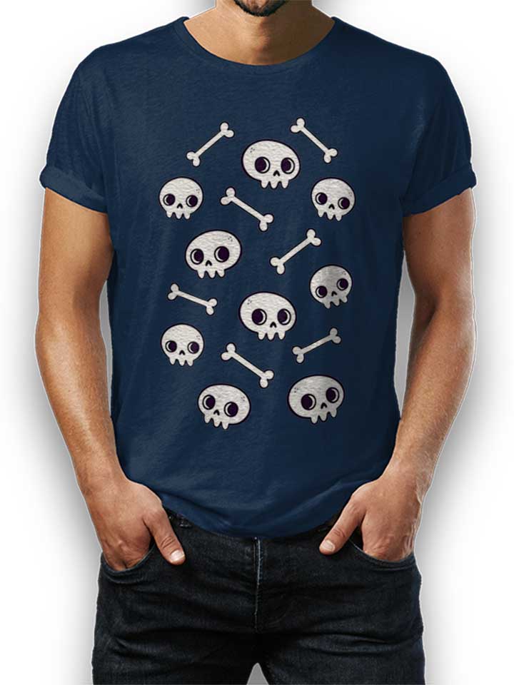Cute Skulls T-Shirt dunkelblau L