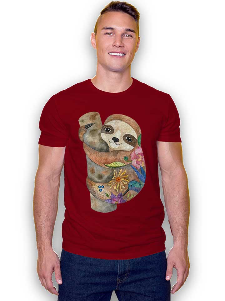 cute-sloth-t-shirt bordeaux 2
