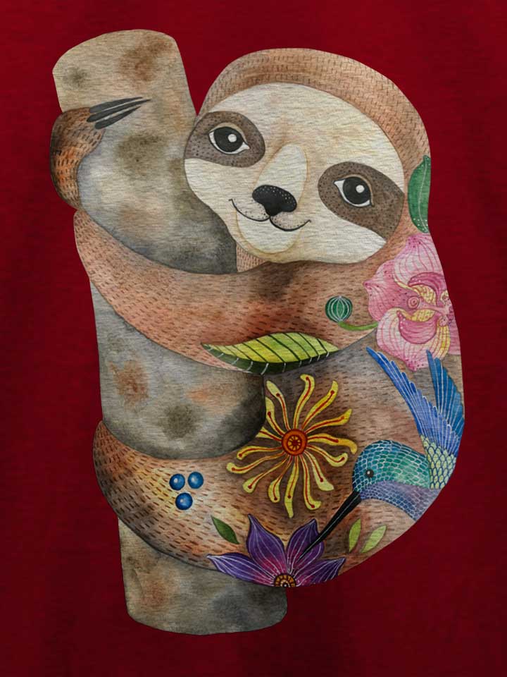 cute-sloth-t-shirt bordeaux 4