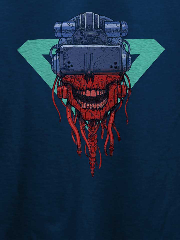 cyber-punk-skull-t-shirt dunkelblau 4