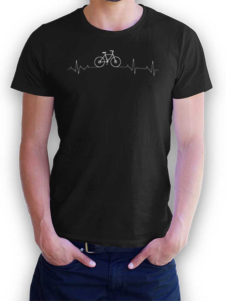Cycling Lover Heartbeat T-Shirt nero L