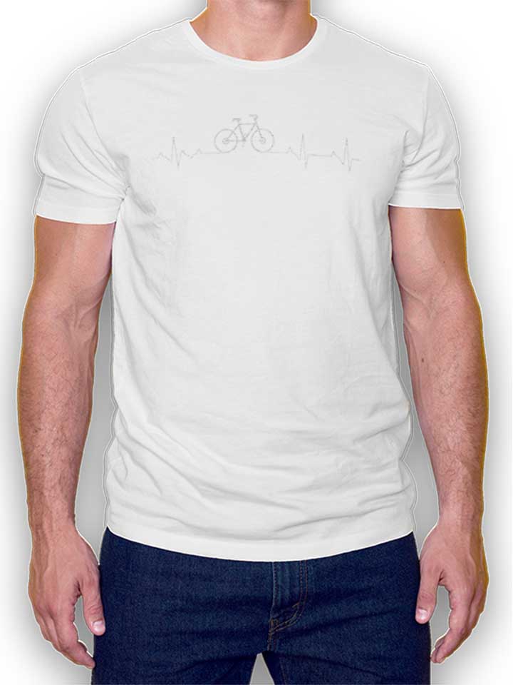 Cycling Lover Heartbeat T-Shirt bianco L