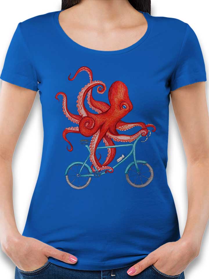 Cycling Octopus T-Shirt Donna blu-royal L