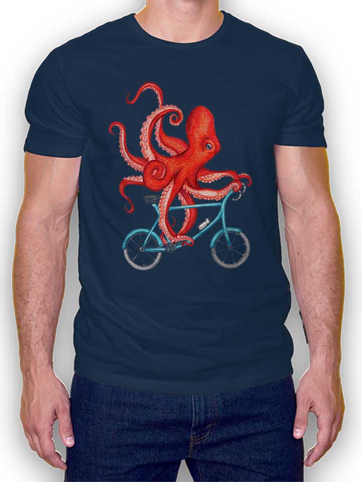 Cycling Octopus T-Shirt blu-oltemare L