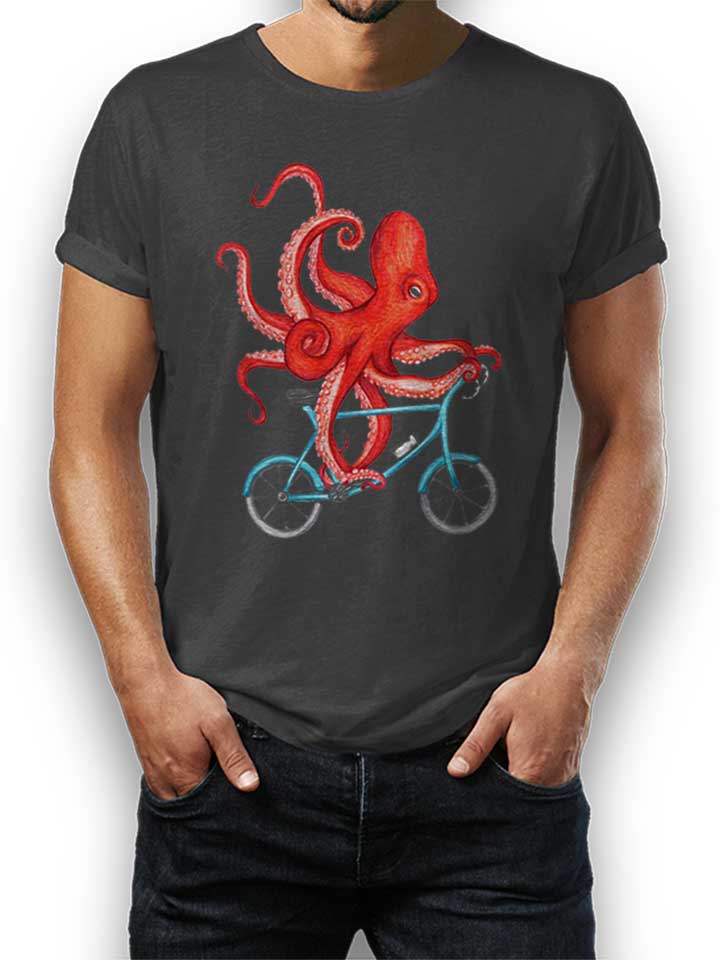 Cycling Octopus T-Shirt grigio-scuro L