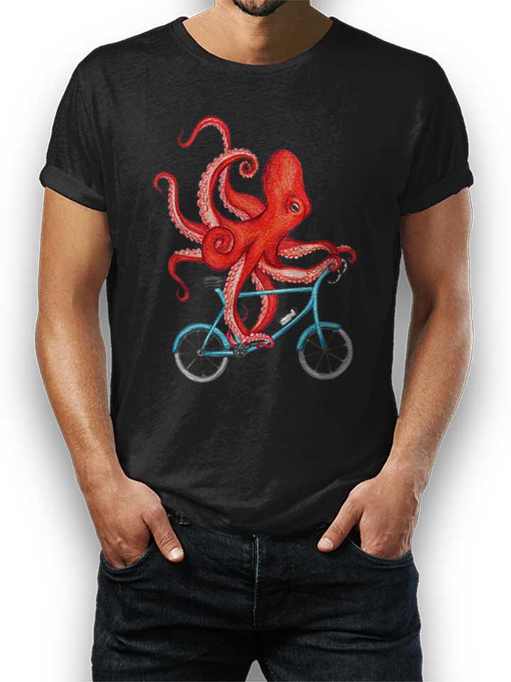 Cycling Octopus T-Shirt schwarz L