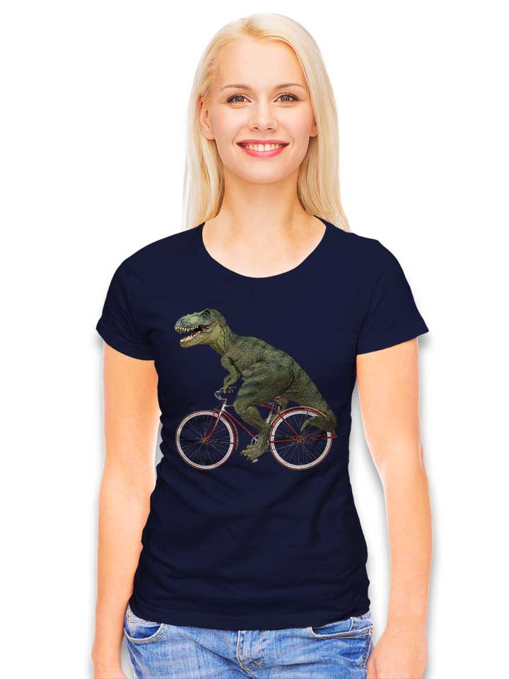 cycling-tyrannosaurus-rex-damen-t-shirt dunkelblau 2