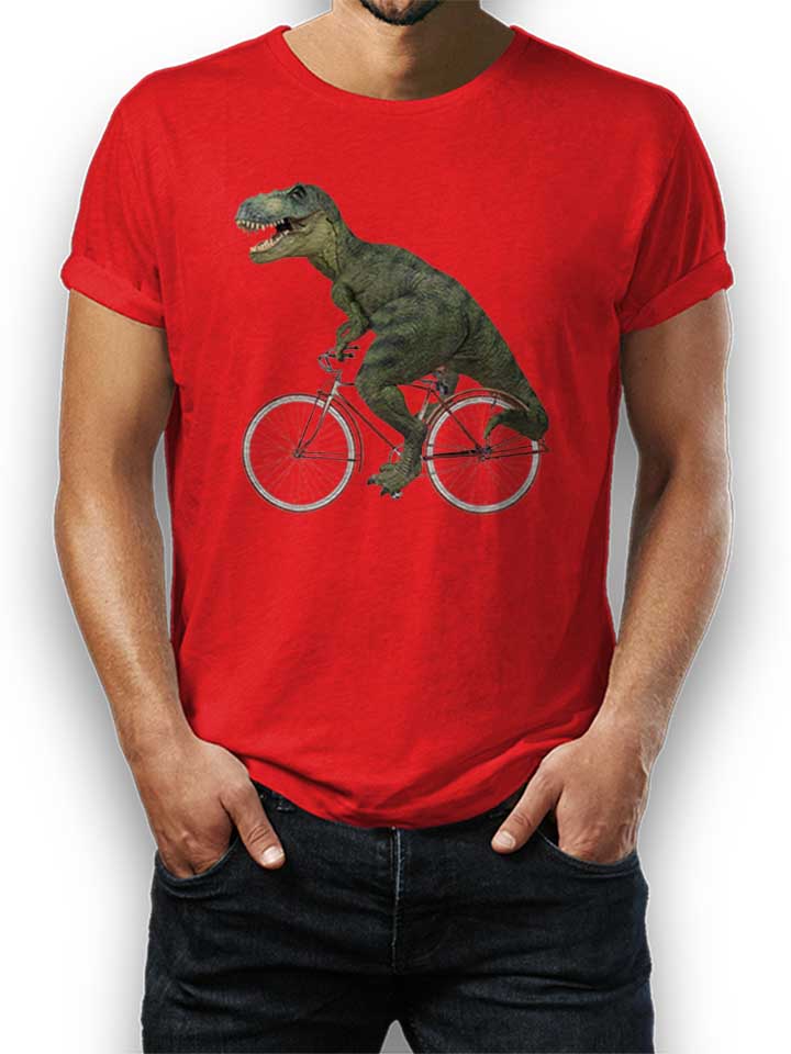 Cycling Tyrannosaurus Rex T-Shirt red L