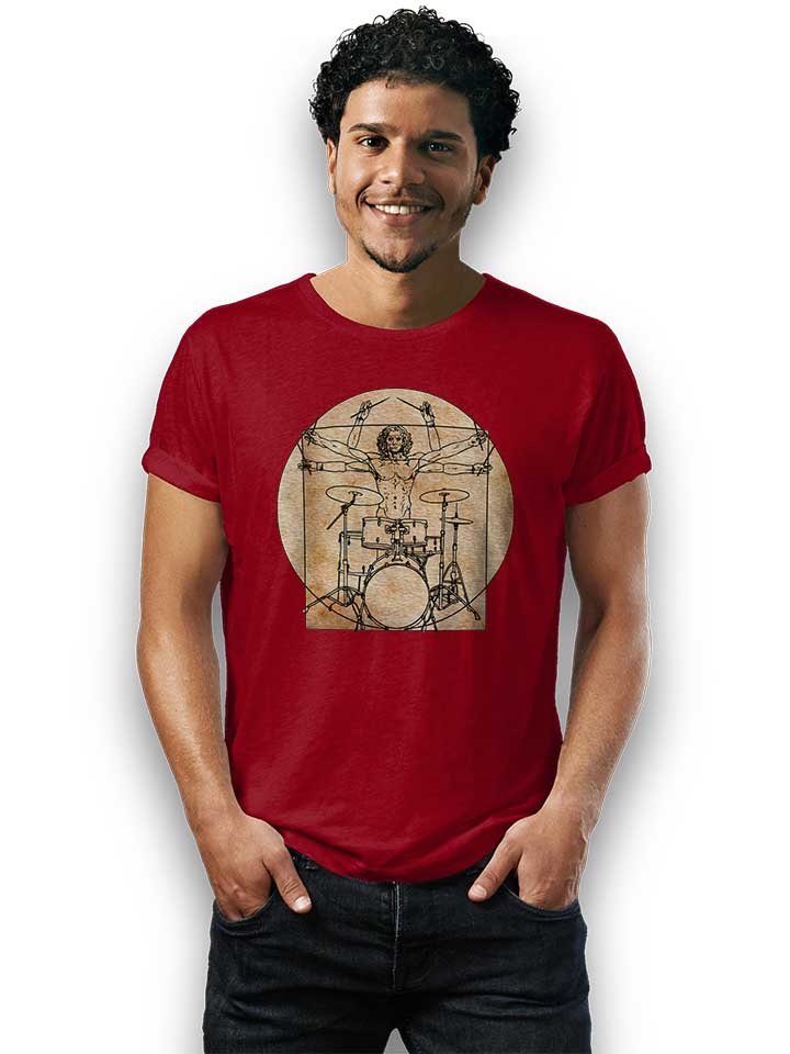 da-vinci-drummer-t-shirt bordeaux 2