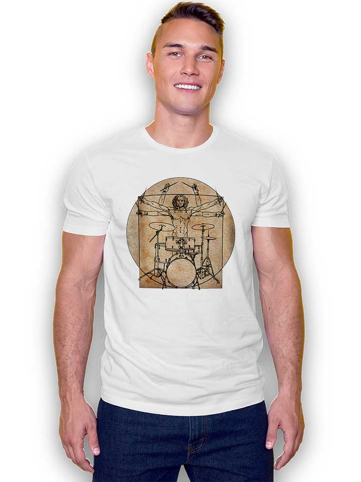 da-vinci-drummer-t-shirt weiss 2