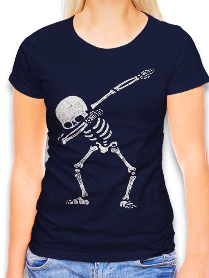 Dabbing Skeleton Damen T-Shirt dunkelblau L