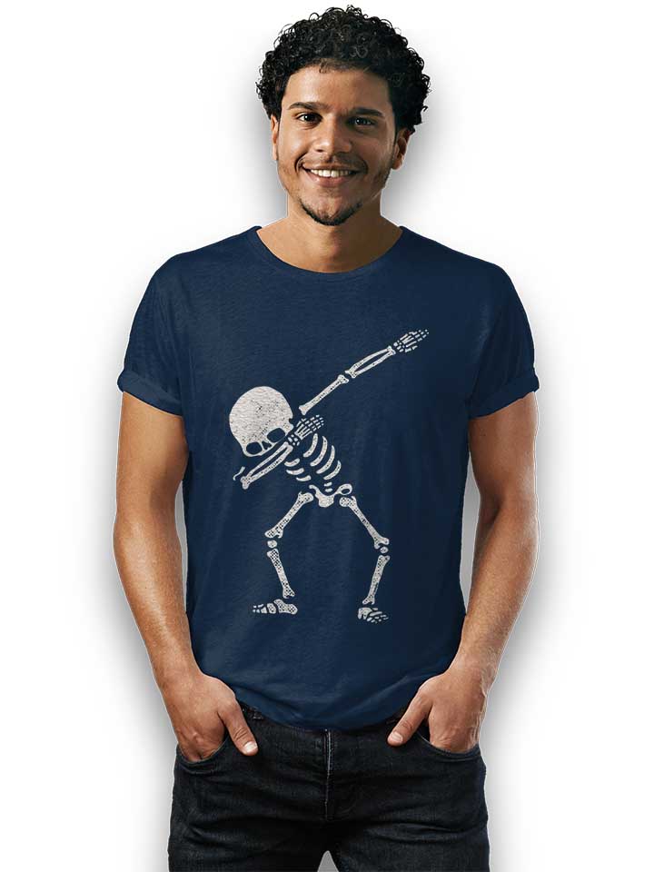 dabbing-skeleton-t-shirt dunkelblau 2
