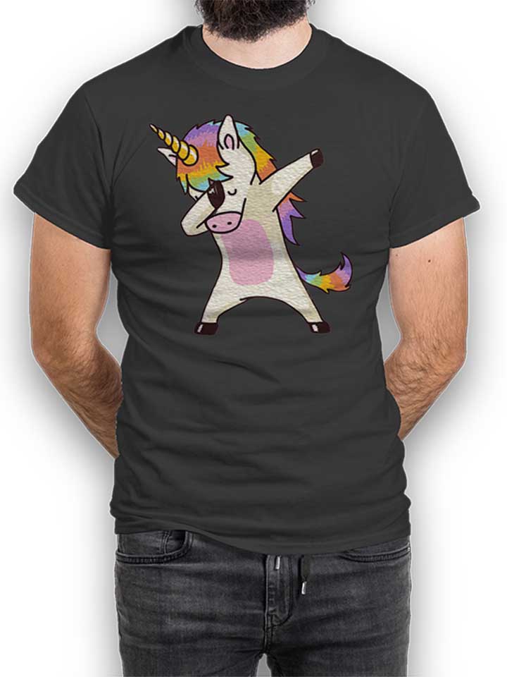 Dabbing Unicorn T-Shirt dunkelgrau L