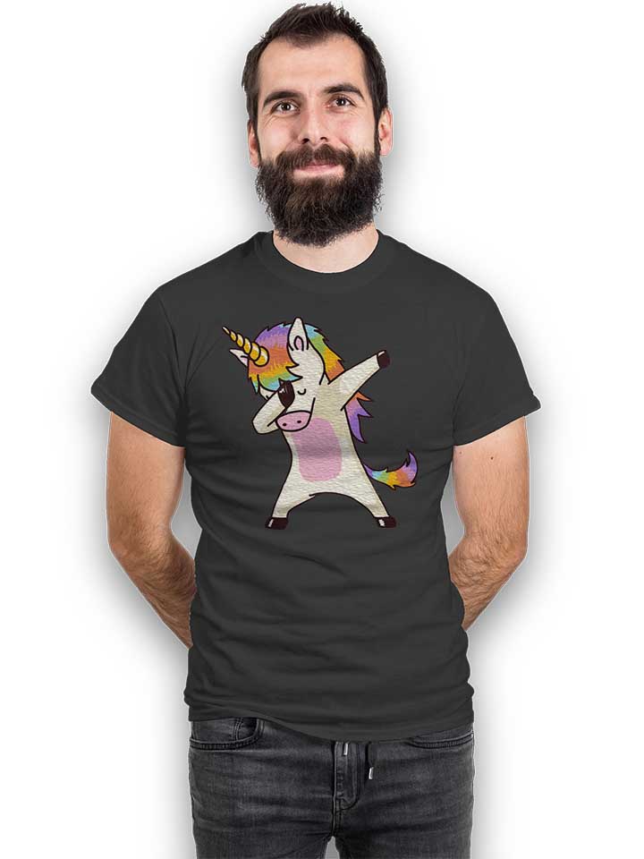 dabbing-unicorn-t-shirt dunkelgrau 2