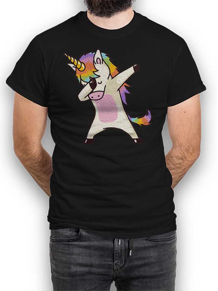 Dabbing Unicorn Kinder T-Shirt schwarz 110 / 116