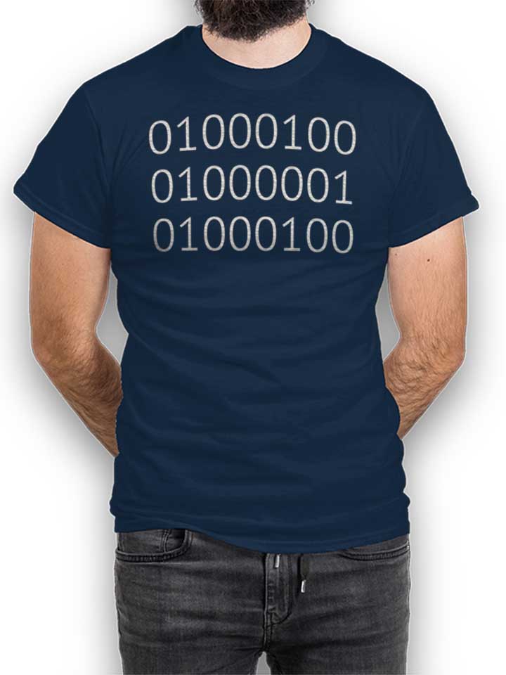 Dad In Binary Code T-Shirt dunkelblau L