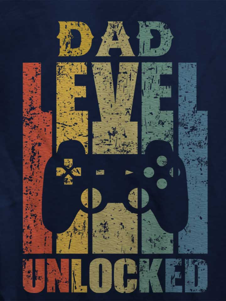 dad-level-unlocked-damen-t-shirt dunkelblau 4