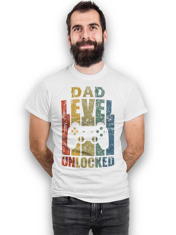 dad-level-unlocked-t-shirt weiss 2