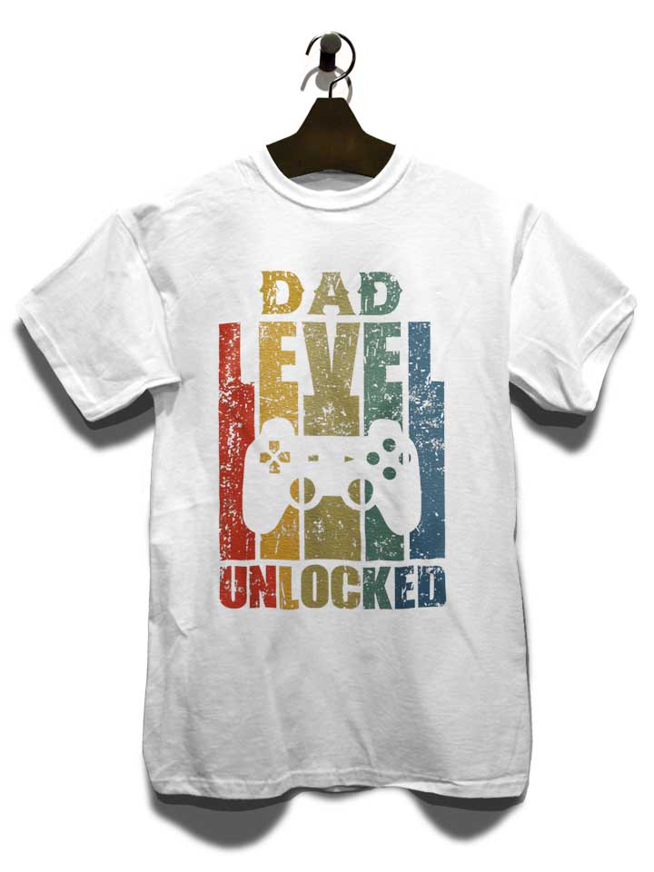 dad-level-unlocked-t-shirt weiss 3