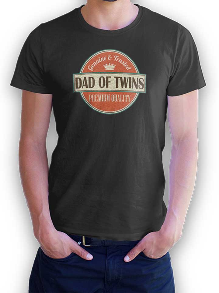 Dad Of Twins T-Shirt dunkelgrau L